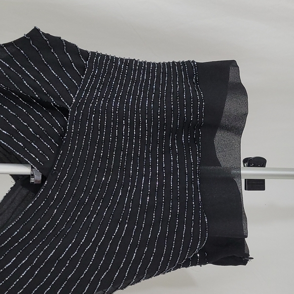 JKARA Fully Beaded Black Sleeveless Mini Tank Top SZ S - Picture 7 of 10